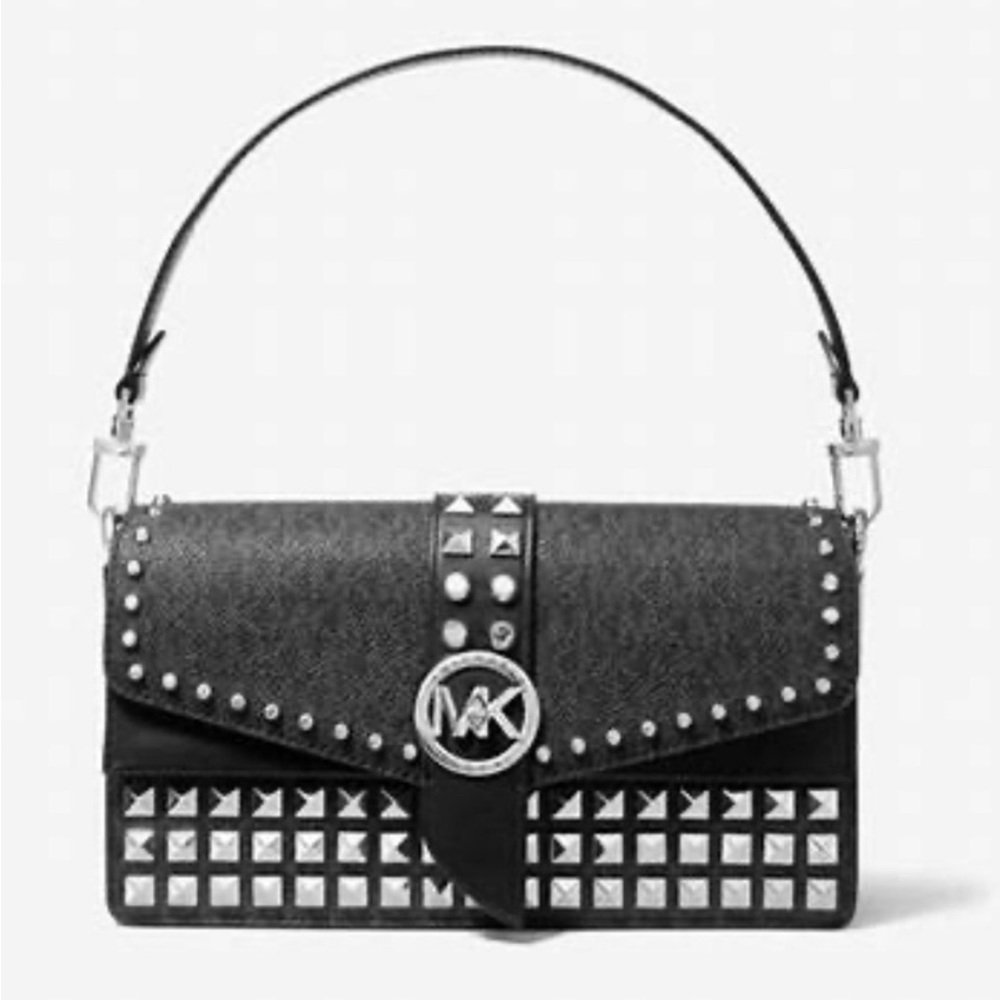 MICHAEL KORS | Greenwich Studded Shoulder/Crossbody Bag